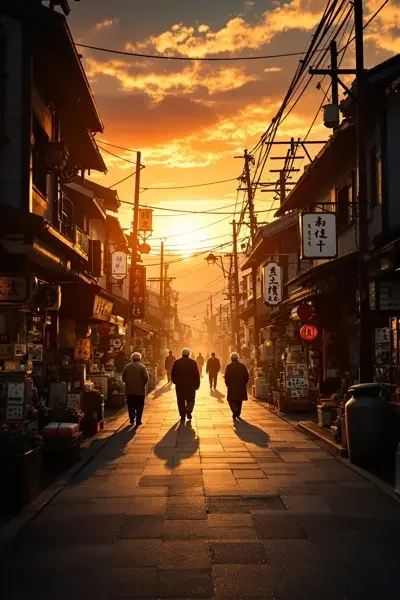 夕阳街头海报
